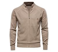Mens Knitted Jackets Men Cardigans Jackets Warm Long Sleeved Coat For Fall And Winter Knitted Cardigan With Lapel Collar Casual Zip Up Cardigan Classic Floral Cardigans Jacket Comfortable Solid
