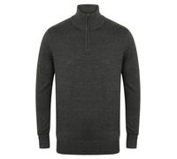 Mens Knitted Jumper Plain Quarter 1/4 Zip Neck Pullover Sweater Henbury XS - 4XL