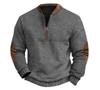 Men's Knitted Pullover Half Zip Pullover Basic Turtleneck Pullover Cardigan Zip Cardigan Stand-Up Collar Fine Strike Sweaters Winter Sweatshirt Thick Sweatshirt Cotton Top, gray, XL