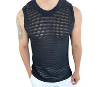 Men's Knitted Sleeveless Tank Top, Jumper Slipover Knitwear Sweater Tank Tops, Round-Neck Sleeveless Cardigan Waistcoat Twisted Knitted Pullover Regular Fit Casual Breathable Vests Black