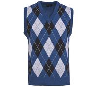 Men's Knitted Sleeveless Tank Top V Neck Knitted Slipover Vest with Classic Diamond Pattern Casual Lightweight Sweater Vest for Layering, Large, Teal