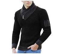 Men's Knitted Warm Pullover with Turtleneck Men's Long Turtleneck Crew Sweatshirt Mens Turtleneck Pullover Jumpers Roll Neck Polo Turtle Neck Ribbed Textured Jumper Pullover Top