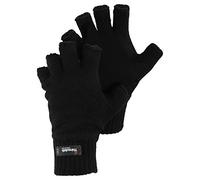 Knitted Winter Thinsulate Heatguard Fingerless Gloves Universal Textiles Black L/XL