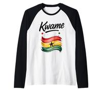 Mens Kwame Ghana Flag Ghanaian Name Birthday Gift Raglan Baseball Tee