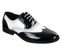 Mens Lace Patent Brogues Shoes Gatsby Classic 1920's Shiny White Black Red
