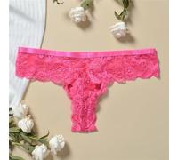 Men's Lace Thong Underwear See Through Mesh G-String Low Waist U Pouch Breathable Sheer T-Back Briefs for Sissy Lingerie Solid Color Black White Green Pink Red(Red)