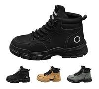 Mens Lace up Ankle Boot Work Boots Causal Boots Mid Top Sneaker Army Tactical Combat Boot for Work Daily dad Gifts Footwear UK 7.5 Black