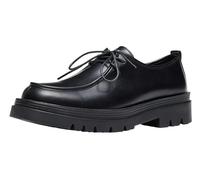 Men's Lace Up Derby Dress Shoes Thick Sole Moc Toe Shoes for Work Wedding, Black, 10.5