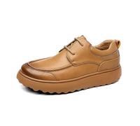 Mens Lace-Up Dress Loafers Business Casual Driving Slip-Ons Flats Shoes for Men,Yellow,7.5 UK