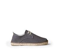 Men's lace-up Espadrille in Cotton Fabric - Dixon - Black, 10 UK - 44 EU