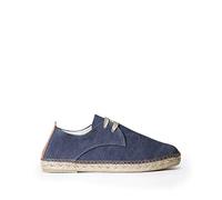 Men's lace-up Espadrille in Cotton Fabric - Dixon - Navy, 8 UK - 42 EU