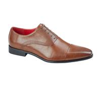 Men's Lace up Formal Shoes with Plain Toe Cap by Charles Southwell-Tan-10