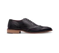 Mens Laced Brogues Shoes Classic Tailoring Black Tan Brown Vintage Formal Smart - Black 9