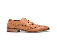 Mens Laced Brogues Shoes Classic Tailoring Black Tan Brown Vintage Formal Smart - Tan 8