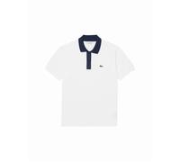 Lacoste Short Sleeved Contrast Collar Polo White/Navy Blue Size: SIZE