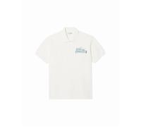 Men's Lacoste Classic Fit Printed Polo Shirt White/Blue - Size: 40