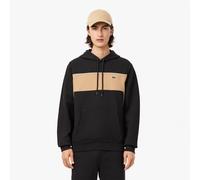 Men's Lacoste Colour-Block Fleece Hoodie in Black