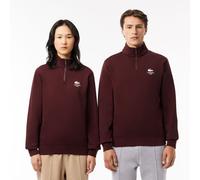 Men's Lacoste High Neck Zip-Up Print Sweatshirt in Red