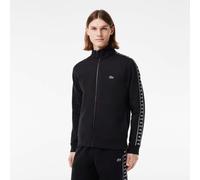 Men's Lacoste Logo Stripe Zip-Up Sweatshirt in Black