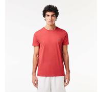 Men's Lacoste Monochrome Cotton Pima Jersey Crewneck T-Shirt in Red