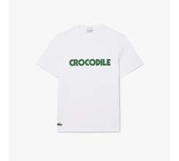 Men's Lacoste Print Cotton T-Shirt in White