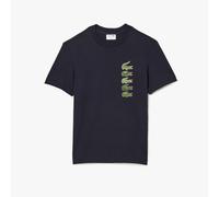 Men's Lacoste Regular Fit Iconic Croc T-Shirt in Blue
