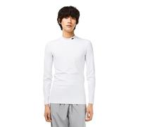 Men's Lacoste sports shirt, white, long-sleeved, for training, XS
