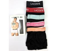 Lacoste Men's 5 Pack Cotton Stretch Trunks, Black