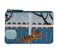 Mens Ladies Leather Ginger Tabby Cat Coin Purse by Mala Zipped Handy