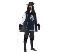Mens Ladies Medieval Musketeer Fancy Dress Costume French Historical New