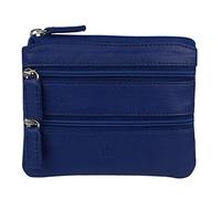 Mens Ladies Quality Leather Coin Purse by Prime Hide 3 Sections 10 Colours Handy