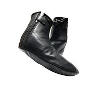 Mens Ladies Unisex Real Leather Black Socks Khuffs Hajj Umrah (Black, 12)