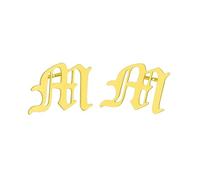 mens lady 1pair Gold Plating Color For Women Letter M Classic Metal Stud Piercing Bronics Name Capital Earrings fashion