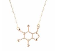 mens lady Caffeine Molecule Geometric Polygon Bar Pendant Necklace Invisible Link Chain Chokers Chemistry Fashion Female Collars fashion
