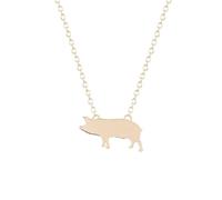 mens lady Plated Pig Piglet Pendant Necklace For Women Small Charm Long Chain Wedding Party Drop Shipping fashion