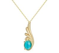 mens lady Wing With Opal Necklace October Blue stone Trendy Jewelry Modern Choker Jewelry Angel Wing Blue Stone Colier fashion