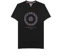 Mens Lambretta Paisly Target Retro Mod Ska Casual T-Shirt Black Black L
