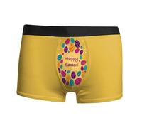 Mens Large Boxers,Boxer Shorts Mens,Men's Underwear Casual Comfort Fit with Easter Print Design for Everyday Wear and All-Day Support (Yellow, M)