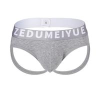 Mens Large Boxers,Funny Mens Boxers,Men's Underwear Low Rise Elastic Double Thong with Open Back for Daily Comfort Casual Wear Versatile All-Season (Light Gray, S)