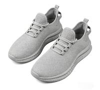 Men's Large Size Casual Mesh Ultra Light Sports Trend Running Shoes, Grey, 7-11.5