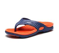 Men's Large Size Lightweight Summer Slip On Sandals Comfortable Slip On Slides Slides Slip On Sandals Summer Open Toe Slippers Textured Massage Sole - Beach, Outdoor, Pool, Leisure, 01 Orange, 9 UK