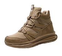 Men's Large Size Steel Toe Shoes, SlipResistant Puncture Proof Construction SafetyWork As Gift, Lightweight Breathable(Khaki,8.5)