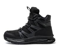 Men's Large Size Steel Toe Shoes, SlipResistant Puncture Proof Construction SafetyWork As Gift, Lightweight Breathable(Black,8)