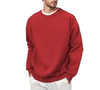 Men's large size sweatshirt, men's sweatshirt, round neck, casual, solid colour, loose fit, comfortable, pullover, chic, temperament, passe-partout sweatshirt, autumn, winter, sports hoodie