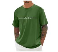 Men's Large Size T Shirt - Short Sleeve T-Shirts Round Neck Printed Letters Pattern Casual Comfortable Top Elasticity Loose Chic Everyday Simple Passe-Partout Soft Top