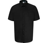 Mens Large & Tall D555 Aeron Smart Short Sleeve Plain Shirt Black 3XL-10XL
