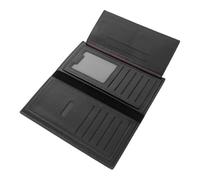 Men's Large Trifold PU Leather Wallet with Zipper and Card Slots | Vertical Folding Design, Multiple Compartments, Reinforced Stitching, Quick Access, One-Hand Operation, Black Finish
