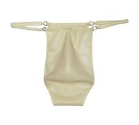 Men's Latex T-Briefs Underwear, See-Through G-String Thong, Low Waist Rubber Panties for Party Lingerie, Black(White)