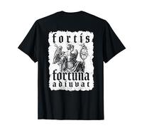 Mens Latin Philosophy Quote Luck Bravery Fortis Fortuna Adiuvat T-Shirt