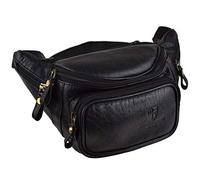 Mens Leather 5 Zip/Section Travel Bum Bag by Hansson Underwood & Tanner Gift